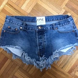 One Teaspoon Rollers blue jean shorts 30 8